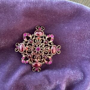 Copper and Magenta Brooch